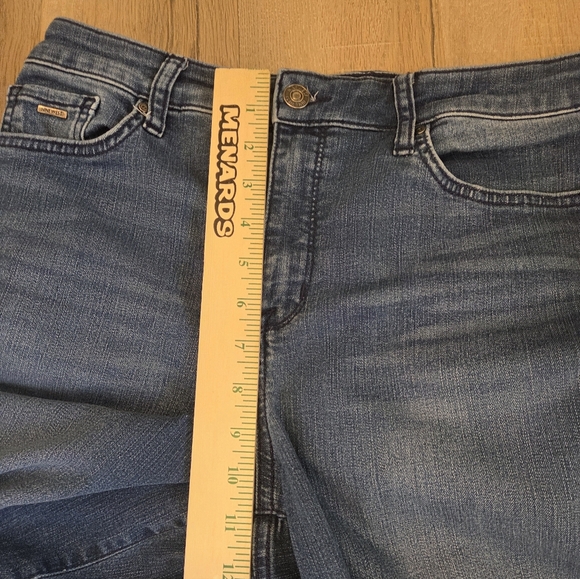 High Rise Womens Jeans Sz 12 Cropped Raw Scalloped Hem Stretch Nine West - Picture 8 of 10